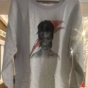 Vintage Canvas Grey David Bowie Sweatshirt Small Music Merch